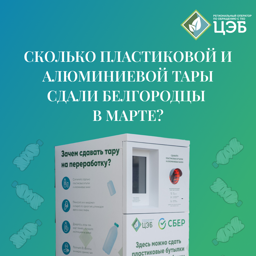 сколько пластиковой и алюминиевой тары сдали белгородцы в марте?