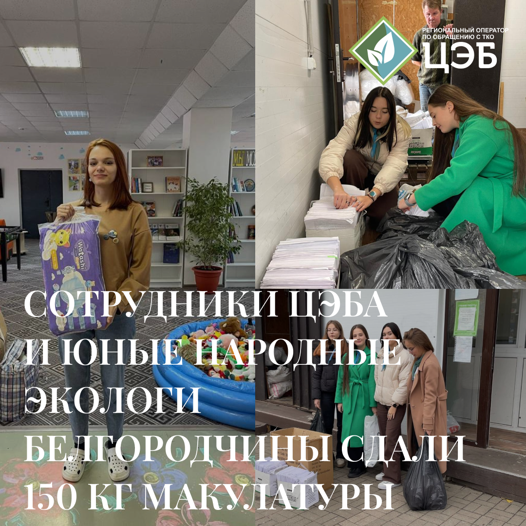 сотрудники цэба и юные народные экологи белгородчины сдали 150 кг макулатуры