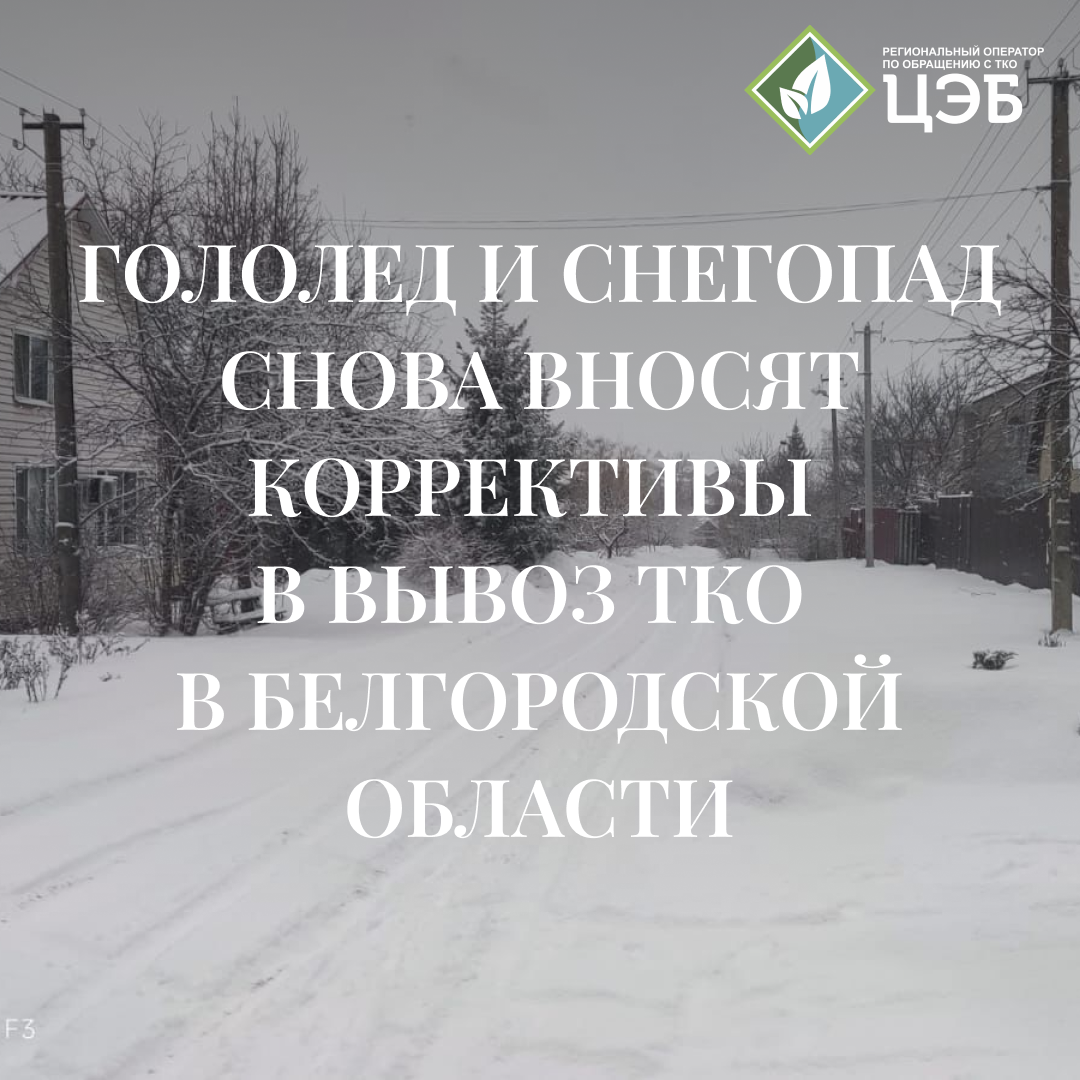 гололед и снегопад снова вносят коррективы в вывоз тко в белгородской области