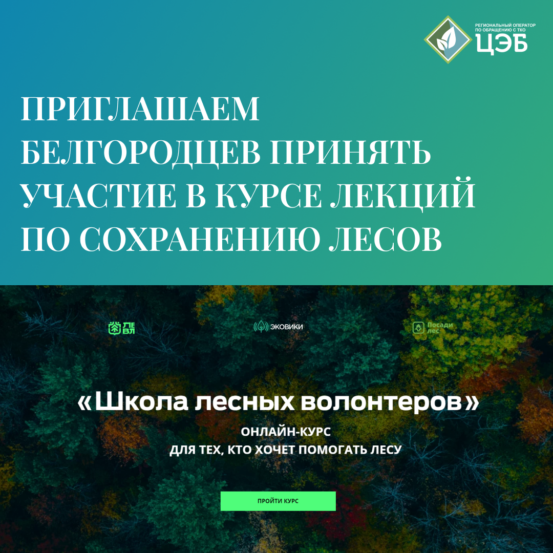 приглашаем белгородцев пройти курс лекций о сохранении лесов